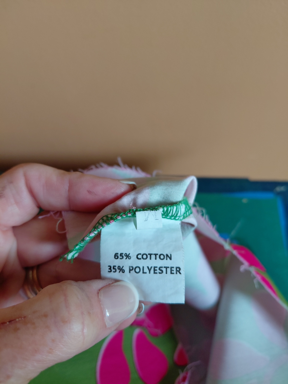 Mint Boutique (Modified) Pink & Green Floral Pleated Ruffle Neck Blouse - Picture 8 of 8
